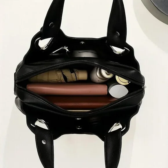 Floral Print Handbag with Black Handles & Silver Hardware NWOT - Picture 6 of 7